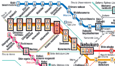 Y-06 Kotake-Mukaihara station map