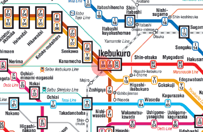 Y-09 Ikebukuro station map