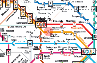Y-10 Higashi-Ikebukuro station map