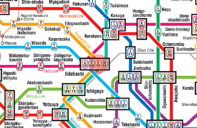Y-13 Iidabashi station map