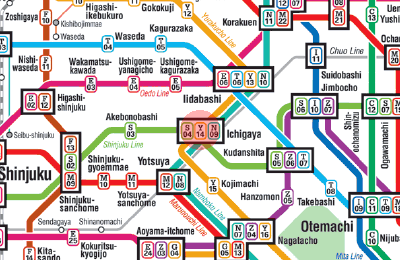 Y-14 Ichigaya station map