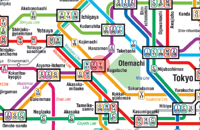 Y-16 Nagatacho station map
