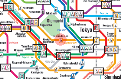 Y-17 Sakuradamon station map
