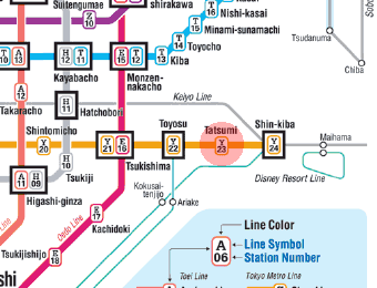 Y-23 Tatsumi station map