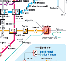 Y-24 Shin-Kiba station map