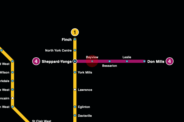 Bayview station map