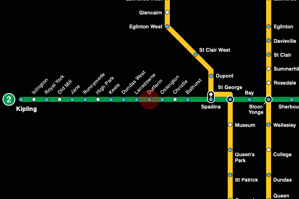 Dufferin station map