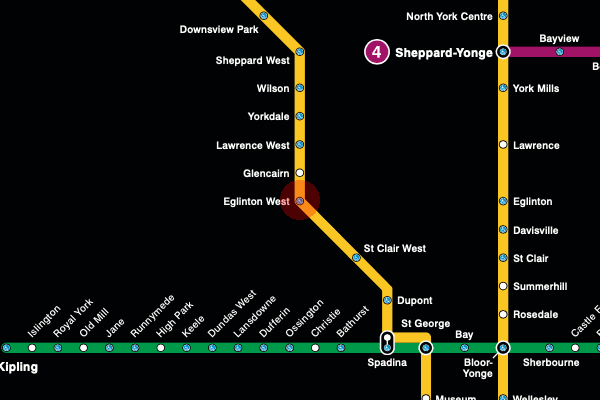 Eglinton West station map
