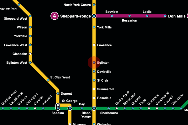 eglinton map station subway toronto