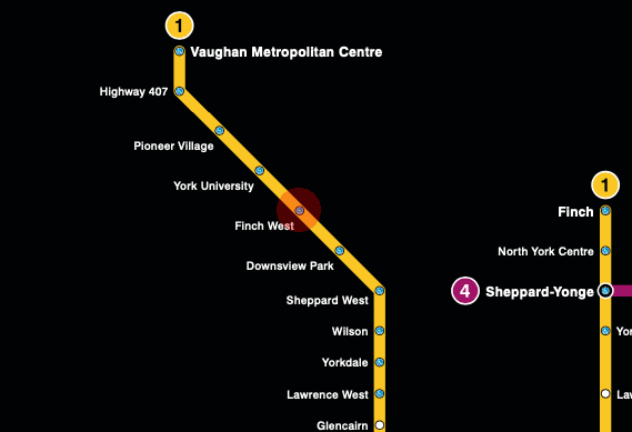 Finch West station map