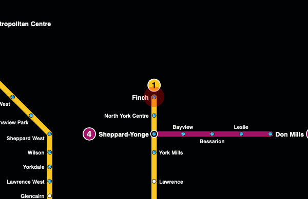 Finch station map