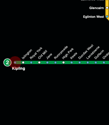 Kipling station map