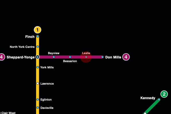 Leslie station map