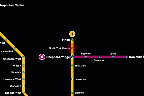 North York Centre station map