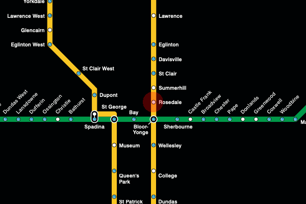 Rosedale station map
