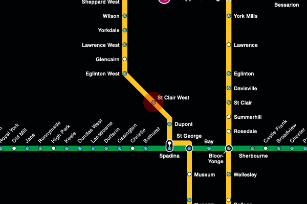 St. Clair West station map