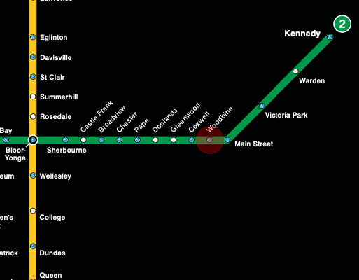 Woodbine station map