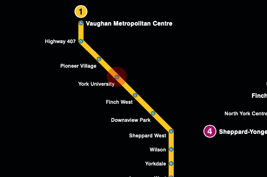 York University station map