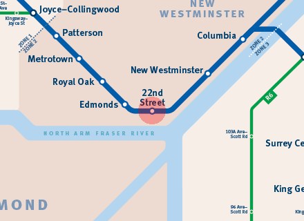 22nd Street station map