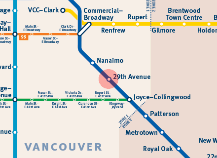 29th Avenue station map