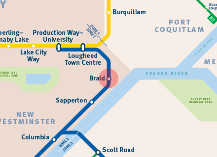 Braid station map