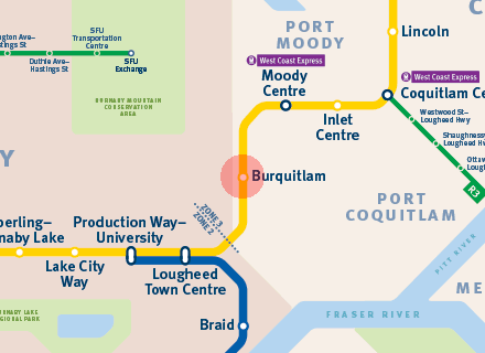 Burquitlam station map