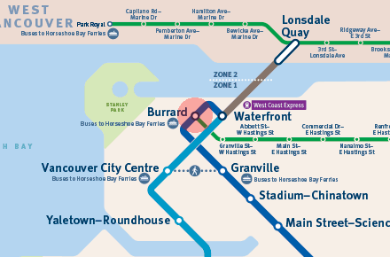 Burrard station map