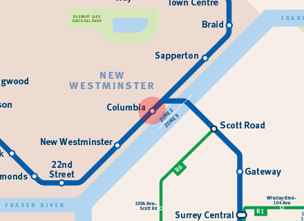 Columbia station map