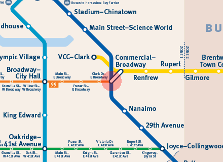 Commercial–Broadway station map