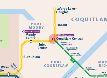 Coquitlam Central station map