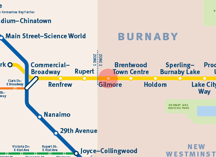 Gilmore station map