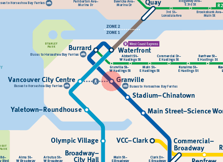 Granville station map