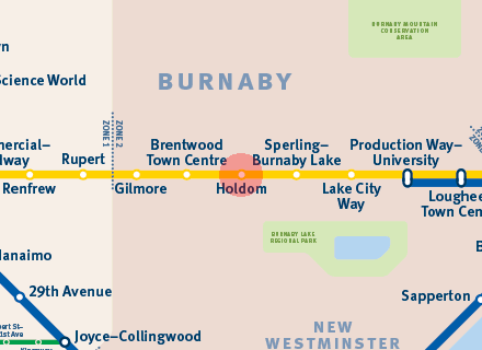 Holdom station map