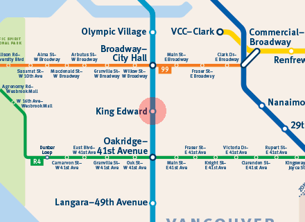 King Edward station map