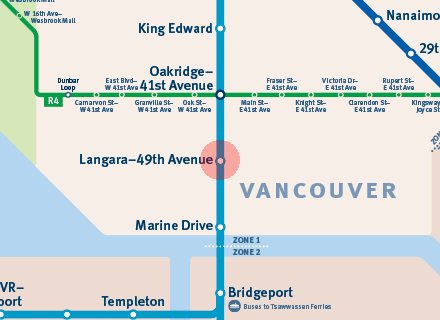 Langara-49th Avenue station map