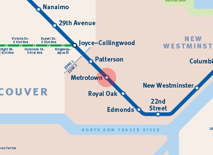 Metrotown station map