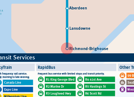 Richmond-Brighouse station map