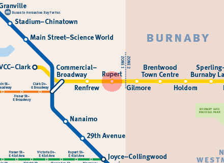 Rupert station map