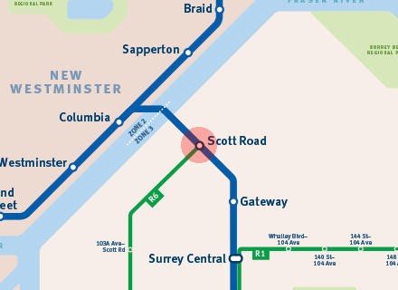 Scott Road station map