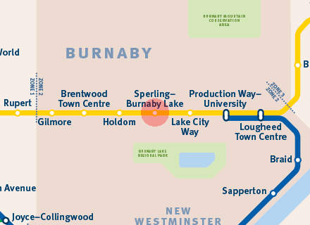 Sperling-Burnaby Lake station map