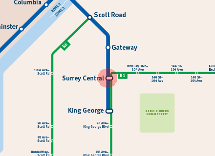 Surrey Central station map