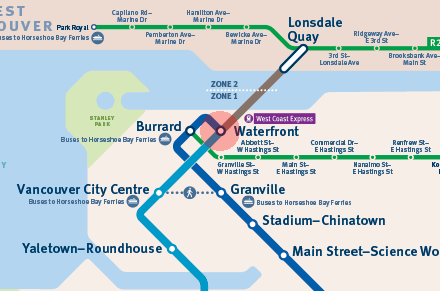 Waterfront station map