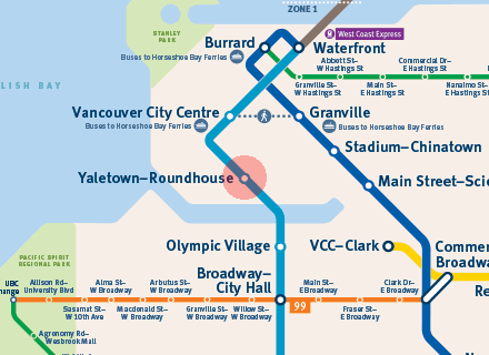 Yaletown-Roundhouse station map