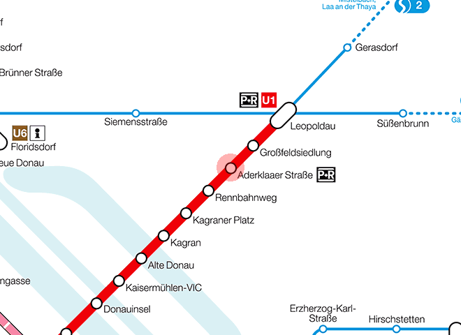 Aderklaaer Strasse station map
