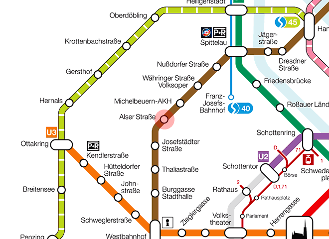Alser Strasse station map