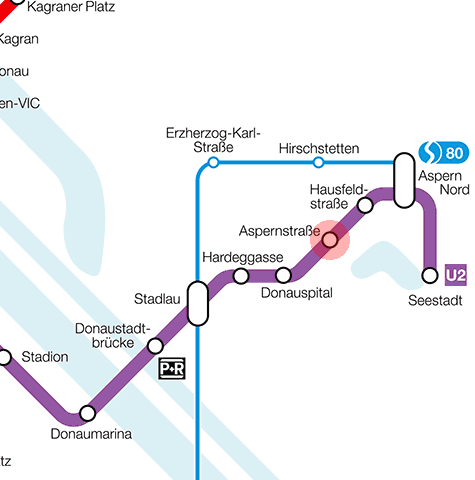 Aspernstrasse station map