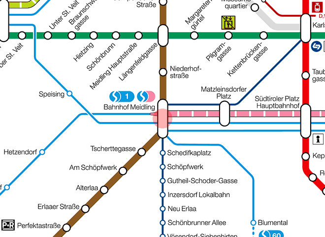 Bahnhof Meidling station map
