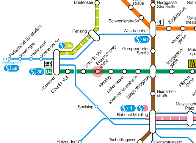 Braunschweiggasse station map
