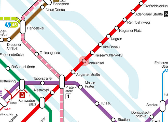 Donauinsel station map