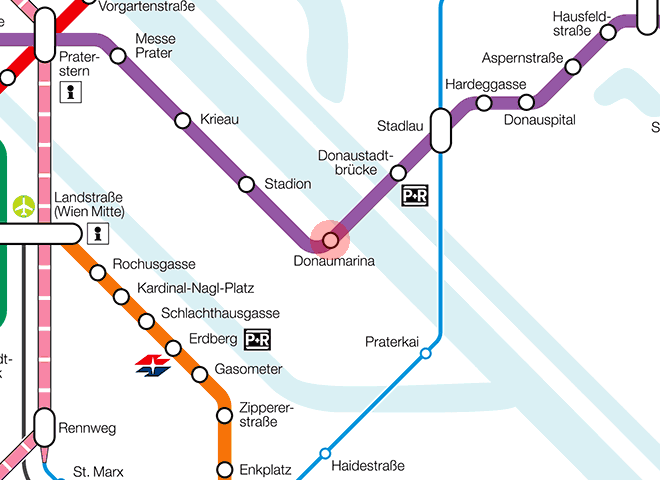 Donaumarina station map
